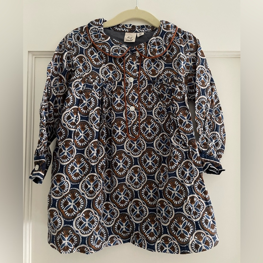 Beet World Mosaic Floral Print Dress 2-3T